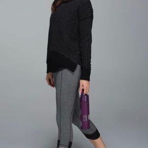 Lululemon Motivate Crop Heathered Speckled Black  6